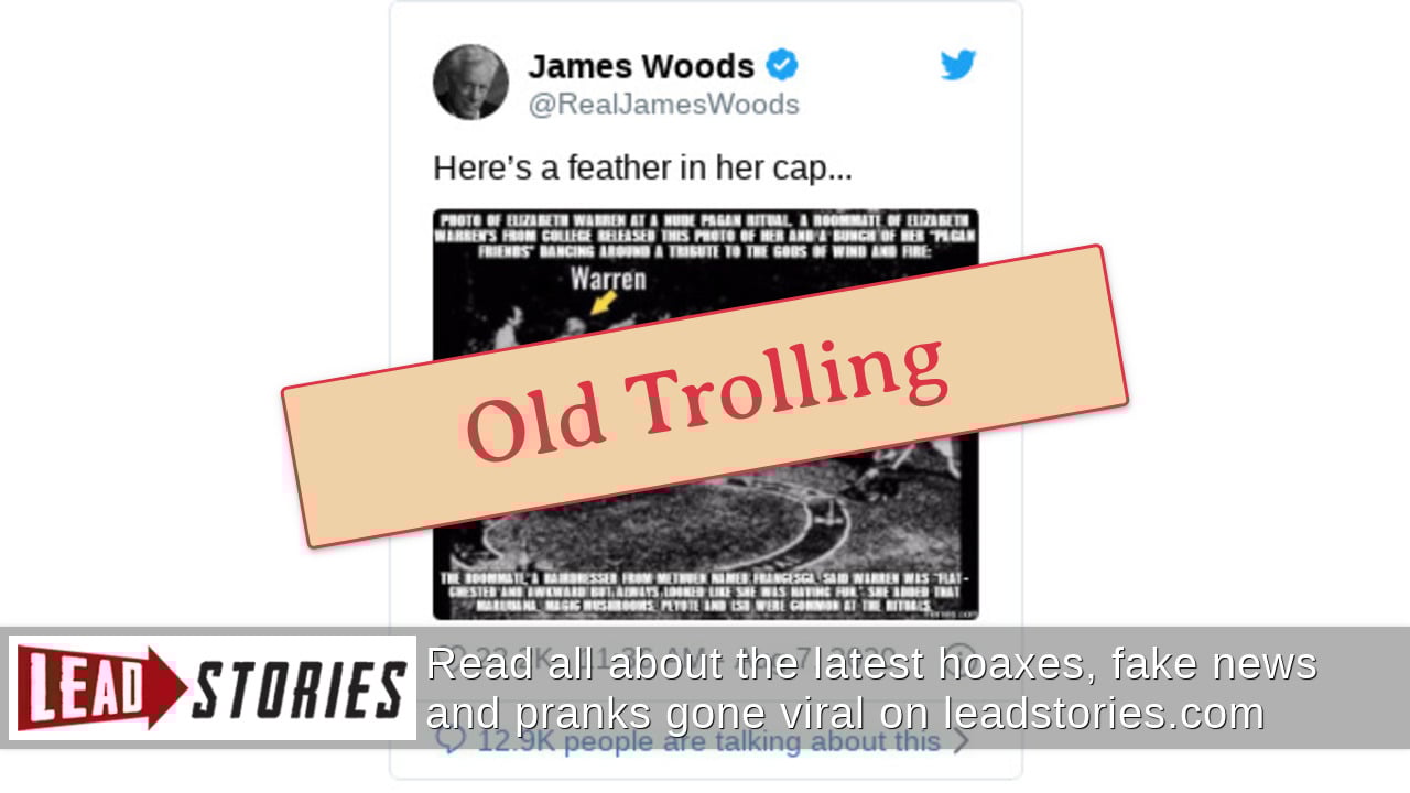 Fact Check Photo Does NOT Show Elizabeth Warren At A Nude Pagan Ritual Lead Stories