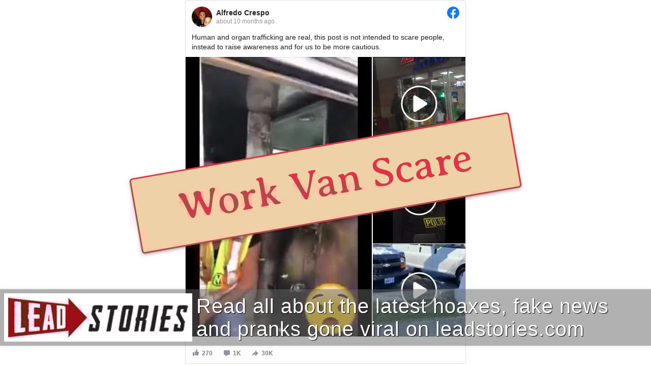 Fact Check White Van Videos Do NOT Include Evidence Of Sex Trafficking