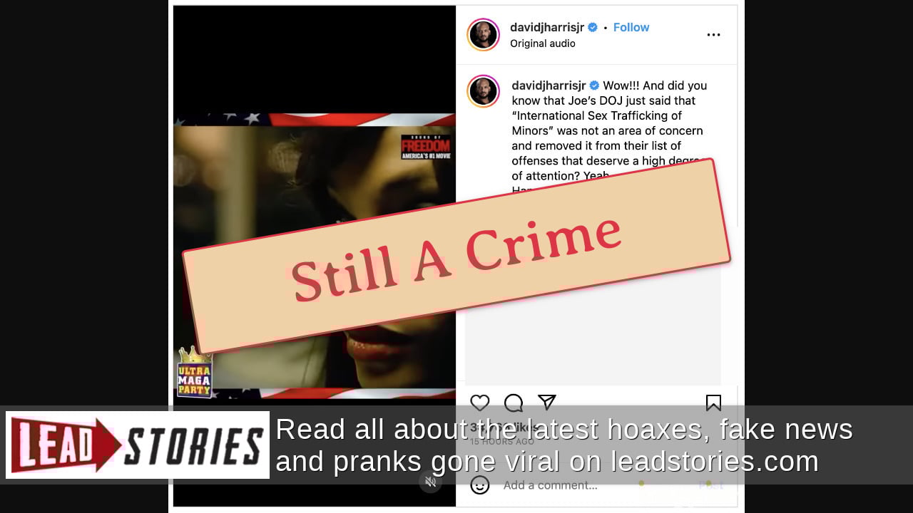 Fact Check Department Of Justice Did NOT Say International Sex