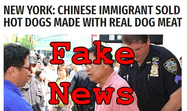 Fake News: Chinese Immigrant Did NOT Sell Hot Dogs Made With Real Dog Meat in New York