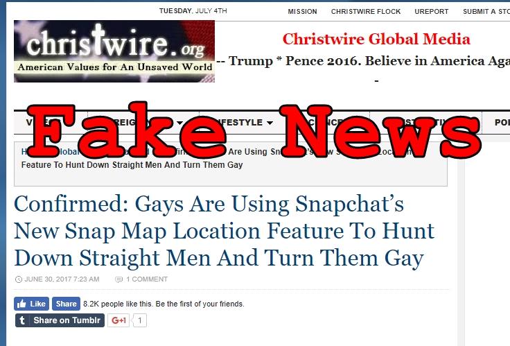 Fake News: Gays Are NOT Using Snapchat's New Snap Map Location Feature To Hunt Down Straight Men And Turn Them Gay