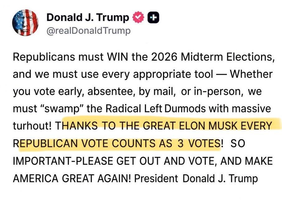 Trump X Posts Fact Check: Trump Did NOT Write 'Every Republican Vote Counts As 3 ...