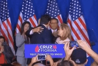 Ted Cruz drops out of race, elbows wife - Imgur.gif