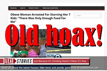 Fake News: Obese Woman NOT Arrested For Starving Her 7 Kids