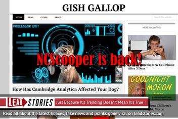 Defunct Fake News Website NCScooper Is Back As "Gish Gallop"