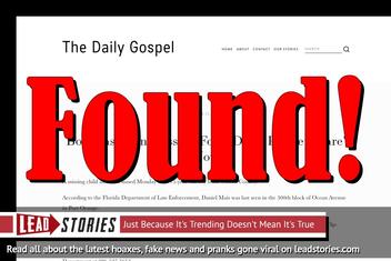 Fake News: Daniel Mais NO Longer Missing For 3 Days, NO Need To Share