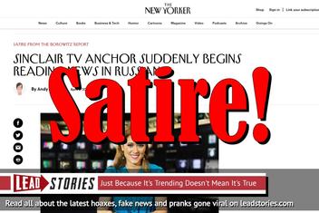Fake News: Sinclair TV Anchor Did NOT Suddenly Begin Reading News in Russian