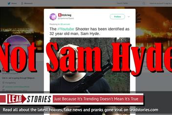 Fake News: Sam Hyde NOT The Active Shooter At YouTube Headquarters