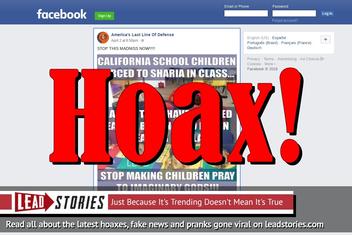 Fake News: California School Children NOT Forced "To Sharia" In Class