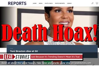 Fake News: Toni Braxton NOT Dead at 50