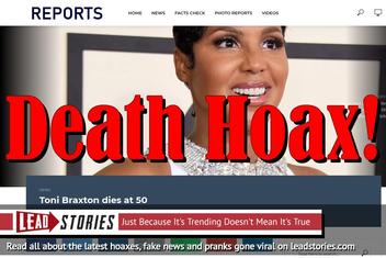 Fake News: Toni Braxton NOT Dead at 50