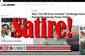 Fake News: Cut Off Your Genitals Challenge Is NOT Real