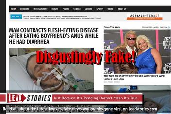 Fake News: Man Did NOT Contract Flesh-eating Disease After Anal-Oral Contact With Boyfriend With Diarrhea