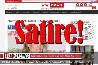 Fake News: Stormy Daniels NOT Killed In Syrian Airstrike