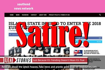 Fake News: Islamic State NOT Invited To Enter 2018 Eurovision Song Contest