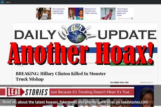 Fake News: Hillary Clinton NOT Killed In Monster Truck Mishap