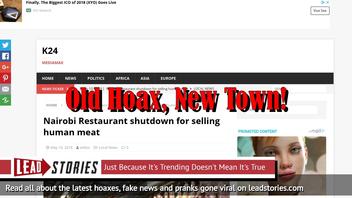 Fake News: Nairobi Restaurant NOT Shut Down For Selling Human Meat