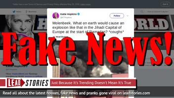 Fake News: NO Explosion In 'Jihadi Capital' Molenbeek At Start of Ramadan