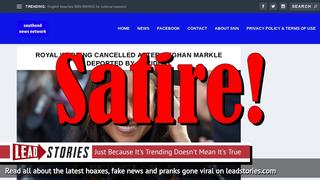 Fake News: Royal Wedding NOT Cancelled, Meghan Markle NOT Deported