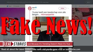 Fake News: Belgian Social Democrat Party Uses Faked Trump Video In Climate Change Campaign