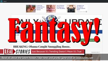 Fake News: Obama NOT Caught Smuggling Booze, Drugs And Underage Girls Into Enemy Territory
