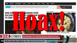 Fake News: Man Did NOT Sue Alabama Over 1865 Document Giving Him Right To Own 'Black Slaves'