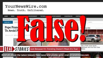 Fake News: Pope Francis Did NOT Give Pedophile Priest Diplomatic Immunity To Avoid Prison