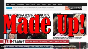 Fake News: Teen On 'Female Viagra' Did NOT Crash Into Building While Masturbating To Gear Shift