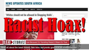 Fake News: Malema Did NOT Say Whites Should Not Be Allowed in Shopping  Malls
