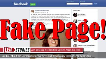 Fake News: Sarah Huckabee Sanders Official Facebook Page NOT Legal Property Of Facebook