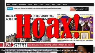 Fake News: Obese Couple Did NOT Make Three-Story Fall After Floor Collapses During Sex