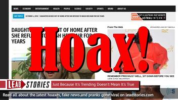 Fake News: Daughter NOT Kicked Out of Home After She Refused To Wash Hair For Six Years