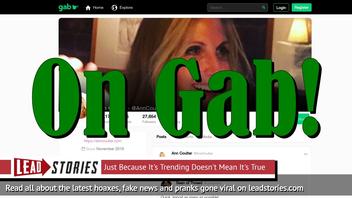 Not Fake News: Ann Coulter Is Really On Gab