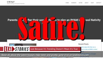 Fake News: Parents NOT Angry; Son NOT Chosen to Play IMAM in School Nativity Play