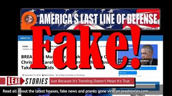 Fake News: Muslamic Fallah Did NOT Call Cops On Christian Carolers, Cops Did NOT Arrest Them And Take Their Kids