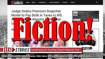 Fake News: Judge Did NOT Order Premium Snapchat Model to Pay $60k in Taxes to IRS After Multiple Reports by Internet Users