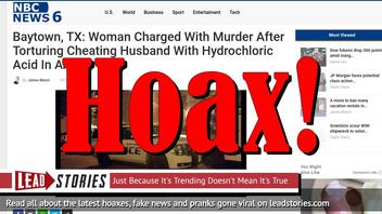 Fake News: Woman NOT Charged With Murder, Did NOT Torture Cheating Husband with Hydrochloric Acid in Anus
