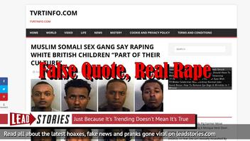 Fake News: Muslim Somali Sex Gang Did NOT Say Raping White British Children Was Part of Their Culture