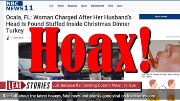 Fake News: Woman Did NOT Stuff Husband's Head Inside Christmas Dinner Turkey