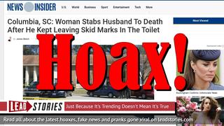 Fake News: Woman Did NOT Stab Husband To Death After He Kept Leaving Skid Marks In The Toilet