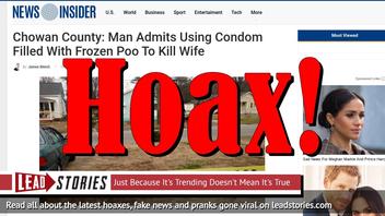 Fake News: Man Did NOT Admit Using Condom Filled With Frozen Poo To Kill Wife