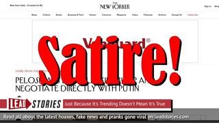 Fake News: Pelosi Did NOT Say She Will Skip Trump and Negotiate Directly With Putin