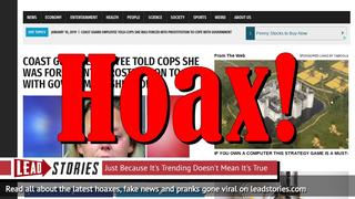 Fake News: Coast Guard Employee Did NOT Tell Cops She Was Forced Into Prostitution By Government Shutdown