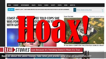 Fake News: Coast Guard Employee Did NOT Tell Cops She Was Forced Into Prostitution By Government Shutdown