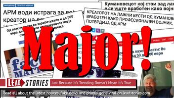 Kumanovo-connection Update: Macedonian Fake News Purveyor Revealed To Be Military Intelligence Major