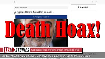 Fake News: Gérard Jugnot Did NOT Die This Morning