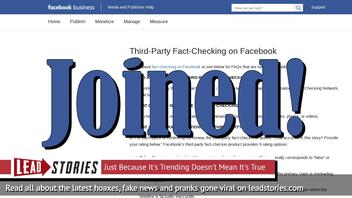 Lead Stories Joins Facebook's Third Party Fact Checking Partnership
