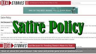 On The Difference Between Fake News and Satire -- Why Lead Stories Needed A Satire Policy
