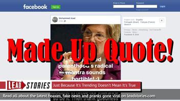 Fake News: Elizabeth Warren Did NOT Say 'If Women Need To Be Raped By Muslims To Prove Our Tolerance, So Be It'