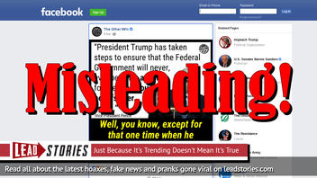 Fake News: President Donald Trump Did NOT Ban An ENTIRE RELIGION From Entering The Country